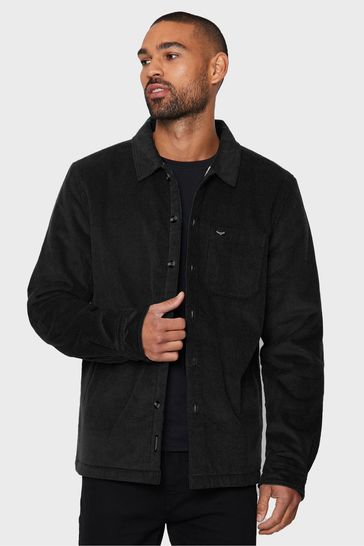 borg lined corduroy overshirt