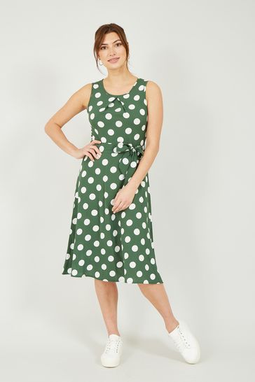 Mela Polka Dot Sleeveless Midi Dress 