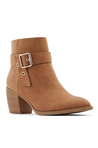 tan high heel ankle boots