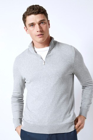 half zip jumper grey