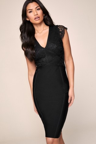 black lace top dress
