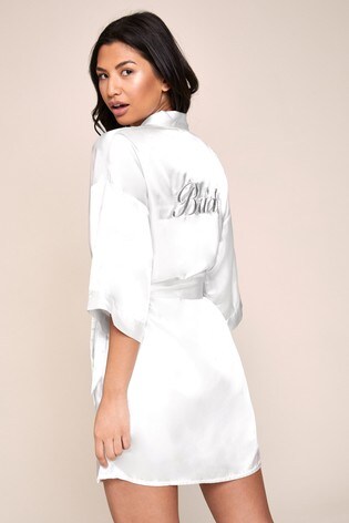 white satin robe uk