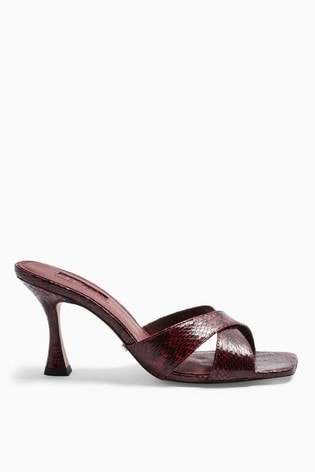 Snakeskin Style Mules