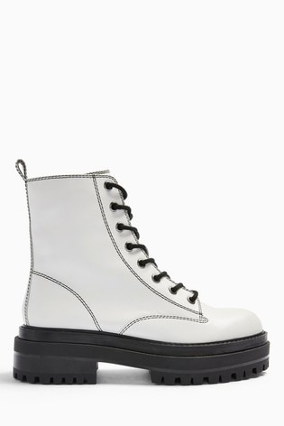 Topshop Alanis Leather Lace Up Boots 