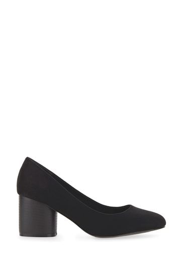 black wide fit court heels