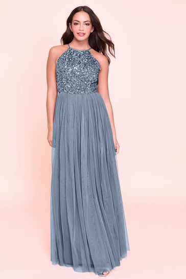 delicate sequin maxi dress