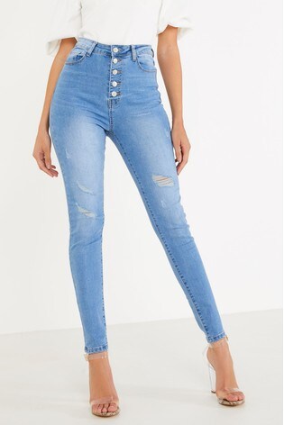 high button jeans