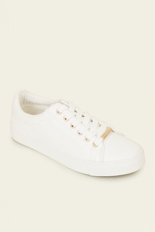 Leather-Look Metal Trim Trainers 