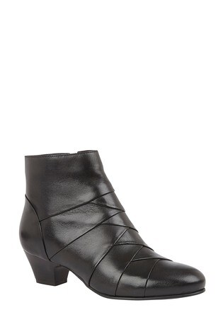 lotus black leather ankle boots