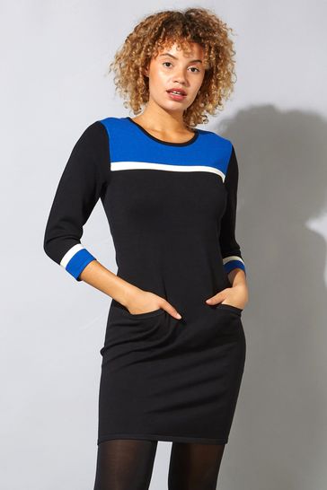 Buy Roman Originals Colour Block Knitted Dress from the Next UK online shop