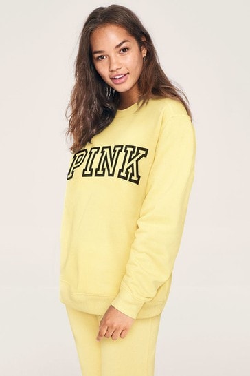 victoria secret pink hoodie yellow
