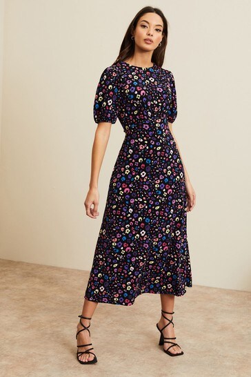 Lipsy Short Sleeve Underbust Midi Dress 