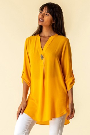 Womens yellow tunic tops clearance