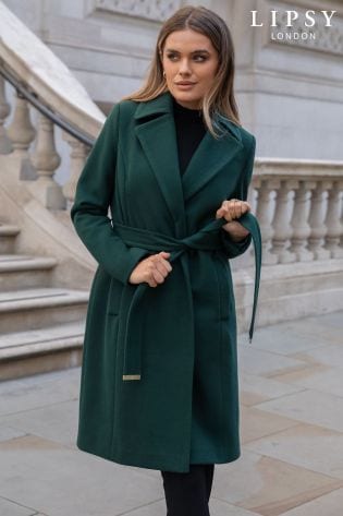 Lipsy belted robe coat black clearance