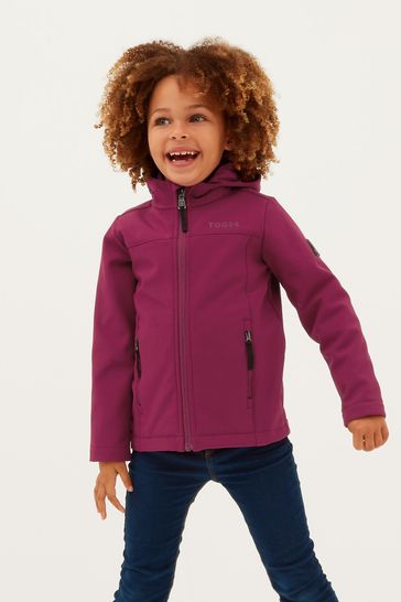 TOG24 Koroma Kids Softshell Hooded Jacket with Fleecy Inner Breathable Windproof and Water Resistant Lightweight