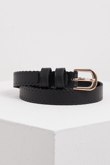 black skinny waist belt