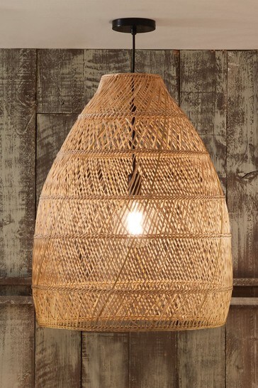 Pacific Molokai Natural Woven Cloche Pendant From The Next Uk - Rattan Cloche Pendant Ceiling Light Fixture