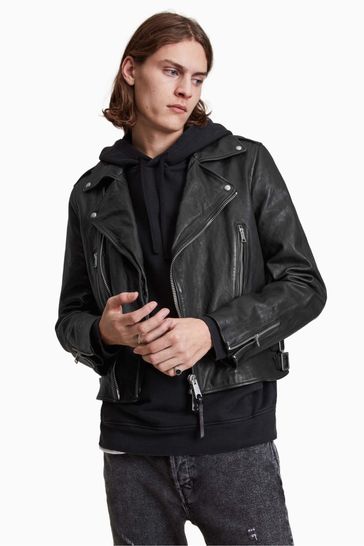 Buy AllSaints Black Tavis Biker Jacket from the Next UK online shop