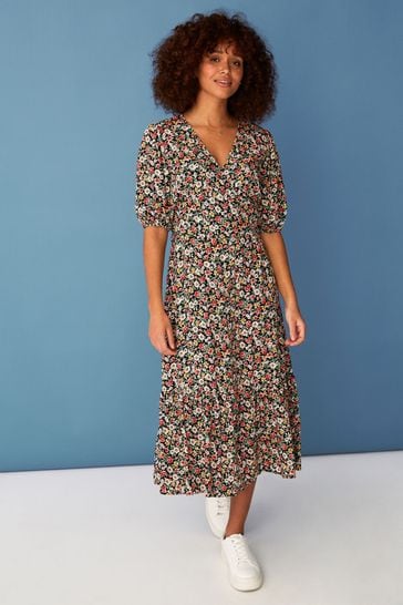 Buy F☀F Natural Carrie Midi Multi Dress ...