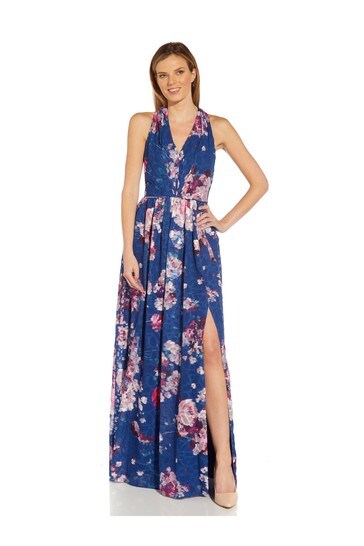 Buy Adrianna Papell Blue Floral Chiffon ...
