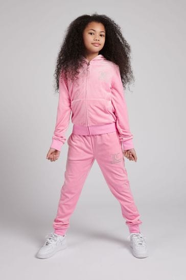 Buy Juicy Couture Pink Velour Zip Thru Tracksuit from Next Ireland