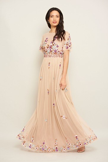 Buy Frock and Frill Pink Embellished ...