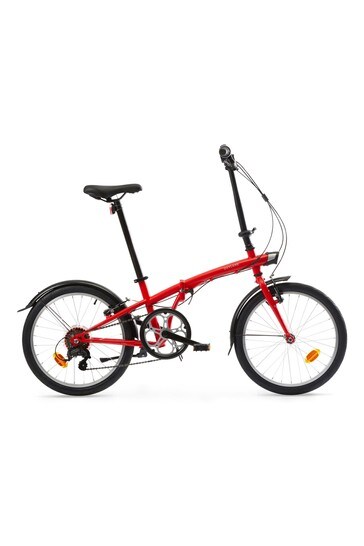 Decathlon Red Oxylane 120 Folding Bike 