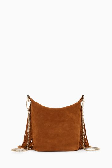 brown fringe handbag