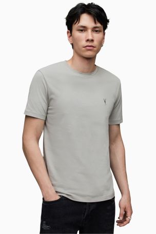 AllSaints Grey Brace Short-Sleeve Crew T-Shirt