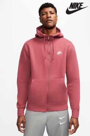 Nike Grey Club Zip Through Hoodie