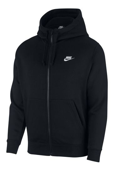 Nike Grey Club Zip Through Hoodie