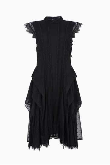 amanda uprichard dress black Amanda Uprichard Kahlo Cowl Midi Dress in Black