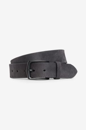 Black Washed Leather Belt