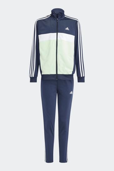 Adidas green 2025 and blue tracksuit