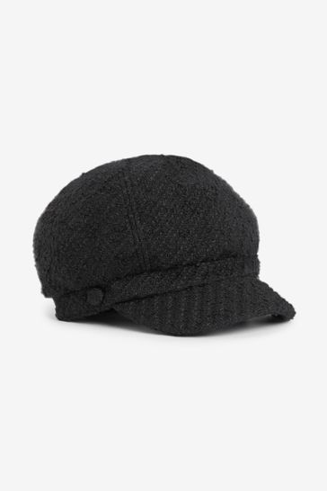 Baker Boy Hut Newsboy Cap Aus Cord – Schwarz, Elastisch, Einheitsgröße – Perfekt Für Stadt & Freizeit