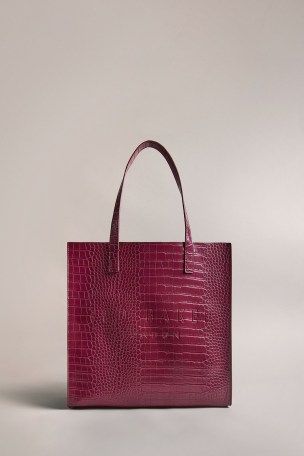 Buy Ted Baker Purple Croccon Imitation Croc Large Icon Bag from