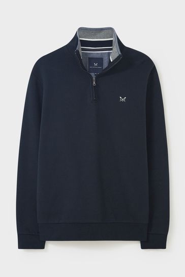 Buy Crew Clothing Company Blue Classic Quarter Zip Sweatshirt from Next Spain