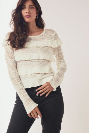 White hotsell frill jumper