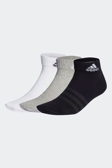 adidas White Performance Thin And Light Ankle Socks 3 Pairs