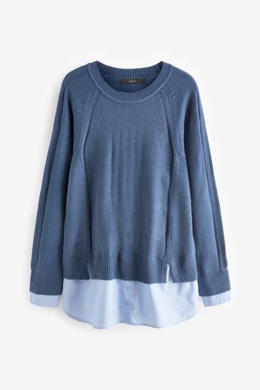 Buy Blue Cosy Shirt Layer Jumper from Next Netherlands