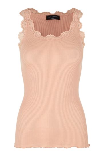 Rosemunde Silk Blend Top with Lace Detail