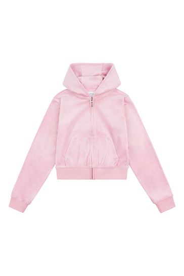 Juicy couture pink zip up hoodie hot sale