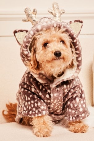 Lipsy Nude Pink Super Soft Cosy Dog Dressing Gown Jacket