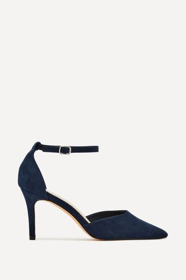 Buy Linzi Blue Maci Stiletto Court Heels With Ankle Strap from