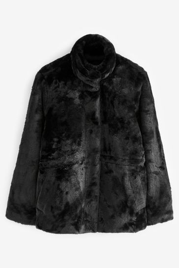 Vero moda black fur coat outlet
