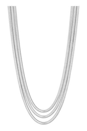 Buy Inicio Recycled Sterling Silver Plated Multi Row Snake Chain