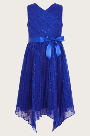 Monsoon Blue Prima Pleat Party Dress