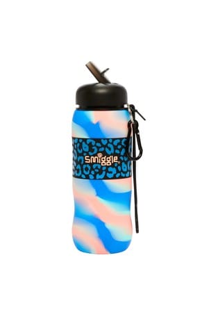 Smiggle Black Football Illusion Silicone Roll Bottle