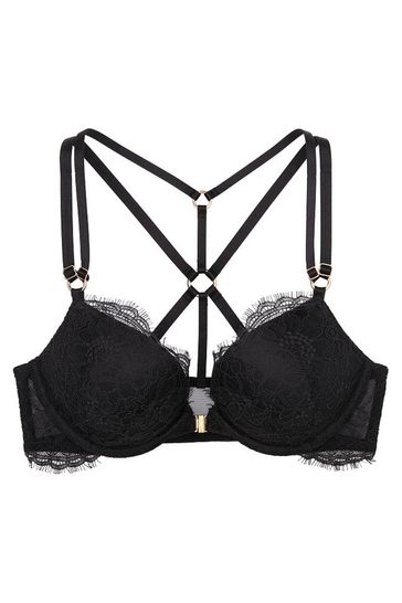 Buy Victoria's Secret Black Add 2 Cups Lace Front Fastening Push
