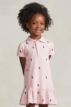 Buy Polo Ralph Lauren Girls Pink Multi Logo Polo Dress from Next Malta